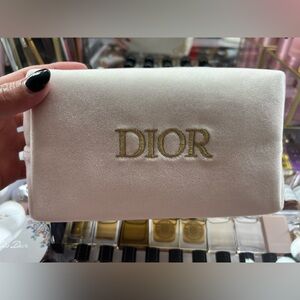 Dior Cream and Gold Cosmetic Bag
